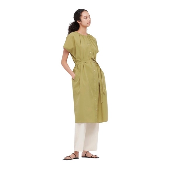 cotton Dobby Belted Dress HANA TAJIMA FOR UNIQLO yellow - Picture 1 of 14